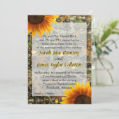 迷彩柄及びヒマワリの結婚式招待状 招待状 (スタンド正面)