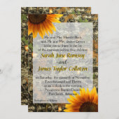 迷彩柄及びヒマワリの結婚式招待状 招待状 (正面/裏面)