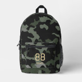 迷彩柄名番号新学期迷彩画モダン プリントバックパック (正面)