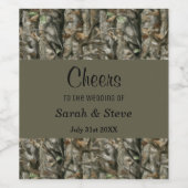 迷彩柄国の結婚式のワインラベル ワインラベル (シングルラベル)