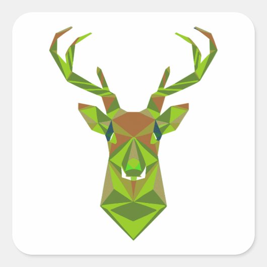 迷彩柄幾何学的ディアヘッド スクエアシール (正面)