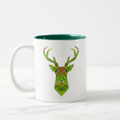 迷彩柄幾何学的ディアヘッド ツートーンマグカップ (左)