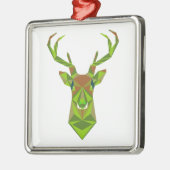 迷彩柄幾何学的ディアヘッド メタルオーナメント (左)