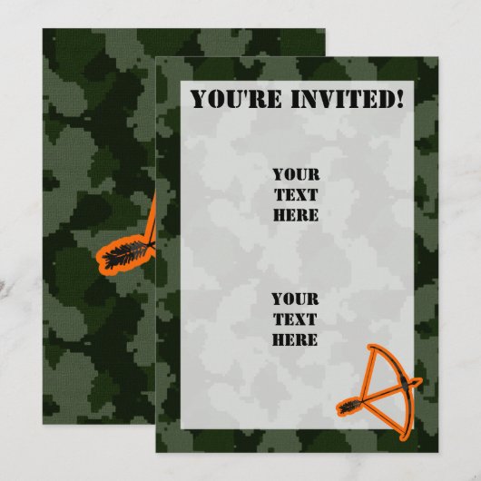 迷彩柄弓 招待状 (正面/裏面)