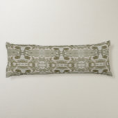 迷彩柄抽象芸術グレーオリーブグリーンクリーム ボディピロー (裏面)