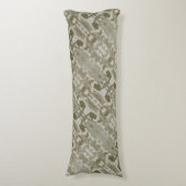 迷彩柄抽象芸術グレーオリーブグリーンクリーム ボディピロー (正面縦)