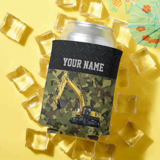 迷彩柄掘削機建築設備クール名 缶クーラー (インサイチュ 夏)