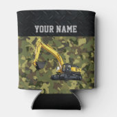 迷彩柄掘削機建築設備クール名 缶クーラー (裏面)