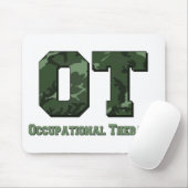 迷彩柄文字ダークグリーン マウスパッド (マウス)