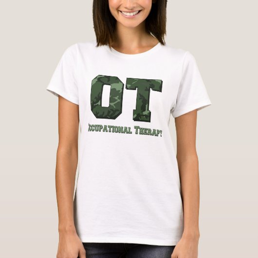迷彩柄文字ダークグリーン Tシャツ (正面)