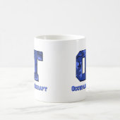 迷彩柄文字ダークブルー コーヒーマグカップ (中央)