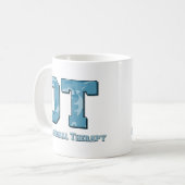 迷彩柄文字（青） コーヒーマグカップ (正面左)