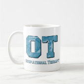 迷彩柄文字（青） コーヒーマグカップ (左)