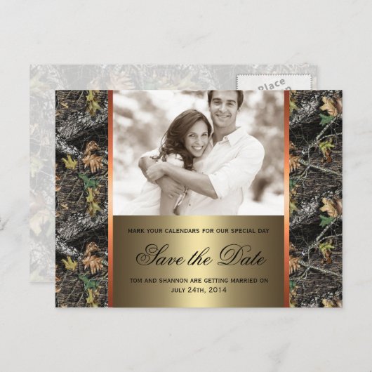 迷彩柄日付ポストカードの保存 案内ポストカード (正面/裏面)