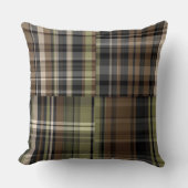 迷彩柄格子状抽象芸術 クッション (正面)