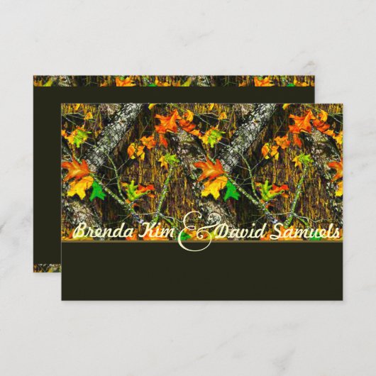 迷彩柄狩りエレガントウエディング招待状 招待状 (正面/裏面)