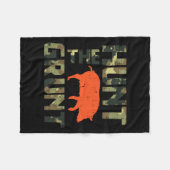 迷彩柄狩りザグロンホッグヴィンテージワイルドボア狩り フリースブランケット (正面(横))