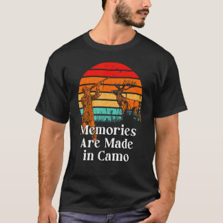 迷彩柄狩りユーモア狩猟野生動物の記憶 Tシャツ