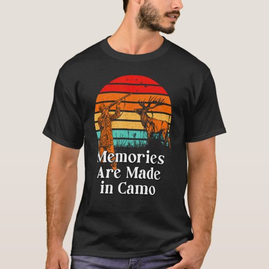 迷彩柄狩りユーモア狩猟野生動物の記憶 Tシャツ (正面)