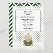 迷彩柄男の赤ちゃん招待状誕生日またはベビーシャワー 招待状 (正面/裏面)