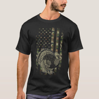 迷彩柄米アメリカ国旗トルコの日狩り感謝祭 Tシャツ