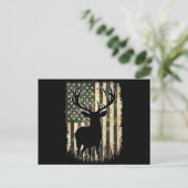 迷彩柄米国国旗の鹿狩りカモフラージュハンター シーズンポストカード (スタンド正面)