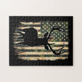 迷彩柄米国国旗の鹿狩りカモフラージュハンター ジグソーパズル (横)
