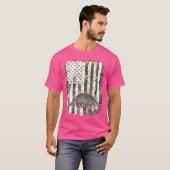 迷彩柄米国国旗アルマジロカモフラージュ狩りハンターダ Tシャツ (正面フル)