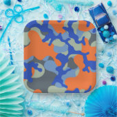 迷彩柄紙プレート | Dartパーティープレート ペーパープレート (パーティー)