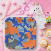 迷彩柄紙プレート | Dartパーティープレート ペーパープレート (パーティー)