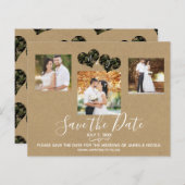 迷彩柄素朴ハート写真ウェディング日付を保存 (正面/裏面)