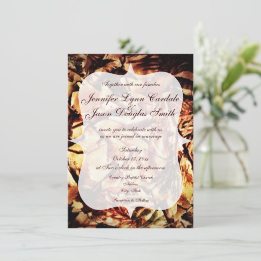 迷彩柄結婚式招待状カント素朴リーカモフラージュ 招待状 (スタンド正面)