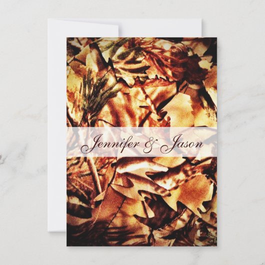 迷彩柄結婚式招待状カント素朴リーカモフラージュ 招待状 (裏面)