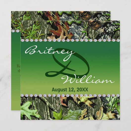 迷彩柄結婚式招待状 招待状 (正面/裏面)