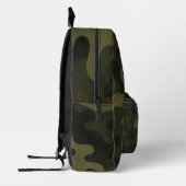 迷彩柄自然グリーンブラウンズブラックアクセントモダン プリントバックパック (左)