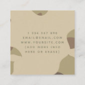 迷彩柄自然偽装軍隊スタイルパターン スクエア名刺 (裏面)