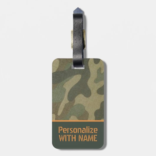 迷彩柄荷物タグforハンター軍隊旅行ギフト ラゲッジタグ (裏面縦)