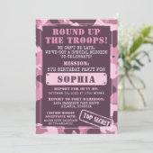 迷彩柄誕生日パーティーの招待状、軍隊、任務 招待状 (スタンド正面)