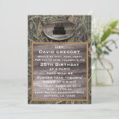 迷彩柄誕生日パーティーの招待 招待状 (スタンド正面)