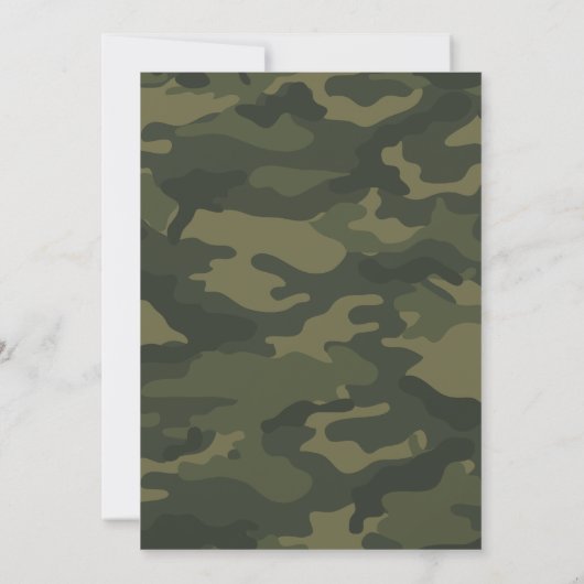 迷彩柄誕生日パーティーへの招待 招待状 (裏面)