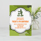 迷彩柄軍人狩りの男の子の双生児 招待状 (スタンド正面)