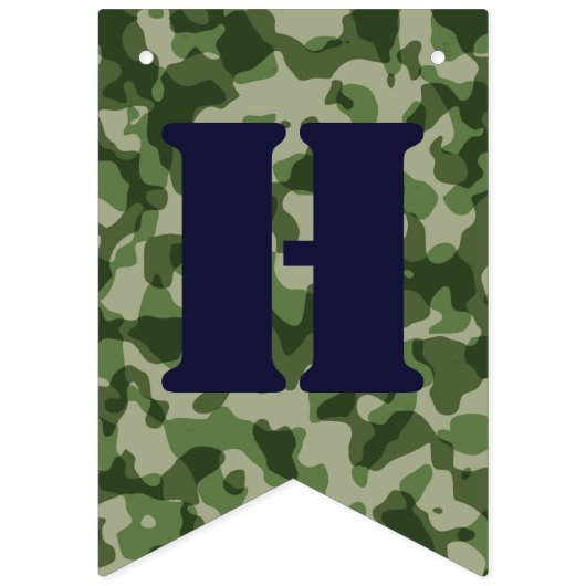 迷彩柄軍軍隊誕生日パーティバナー バンティングフラッグ (第2の旗)