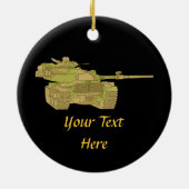 迷彩柄軍隊タンクデザイン セラミックオーナメント (裏面)