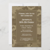 迷彩柄軍隊テーマ誕生日パーティー 招待状 (正面)