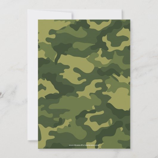 迷彩柄軍隊テーマ誕生日パーティー 招待状 (裏面)