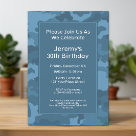 迷彩柄軍隊テーマ誕生日パーティー 招待状