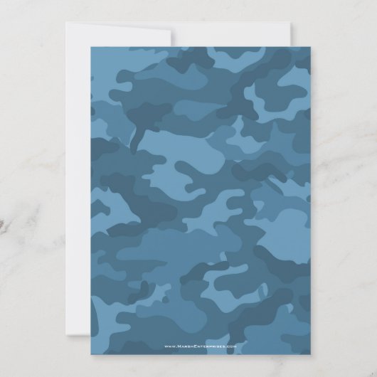 迷彩柄軍隊テーマ誕生日パーティー 招待状 (裏面)