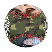 迷彩柄軍隊父の日の家族写真 野球ボール (裏面)