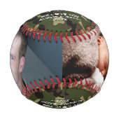 迷彩柄軍隊父の日の家族写真 野球ボール (正面)