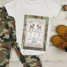 迷彩柄鹿バックまたはDoeベビー性別の表示パーティー